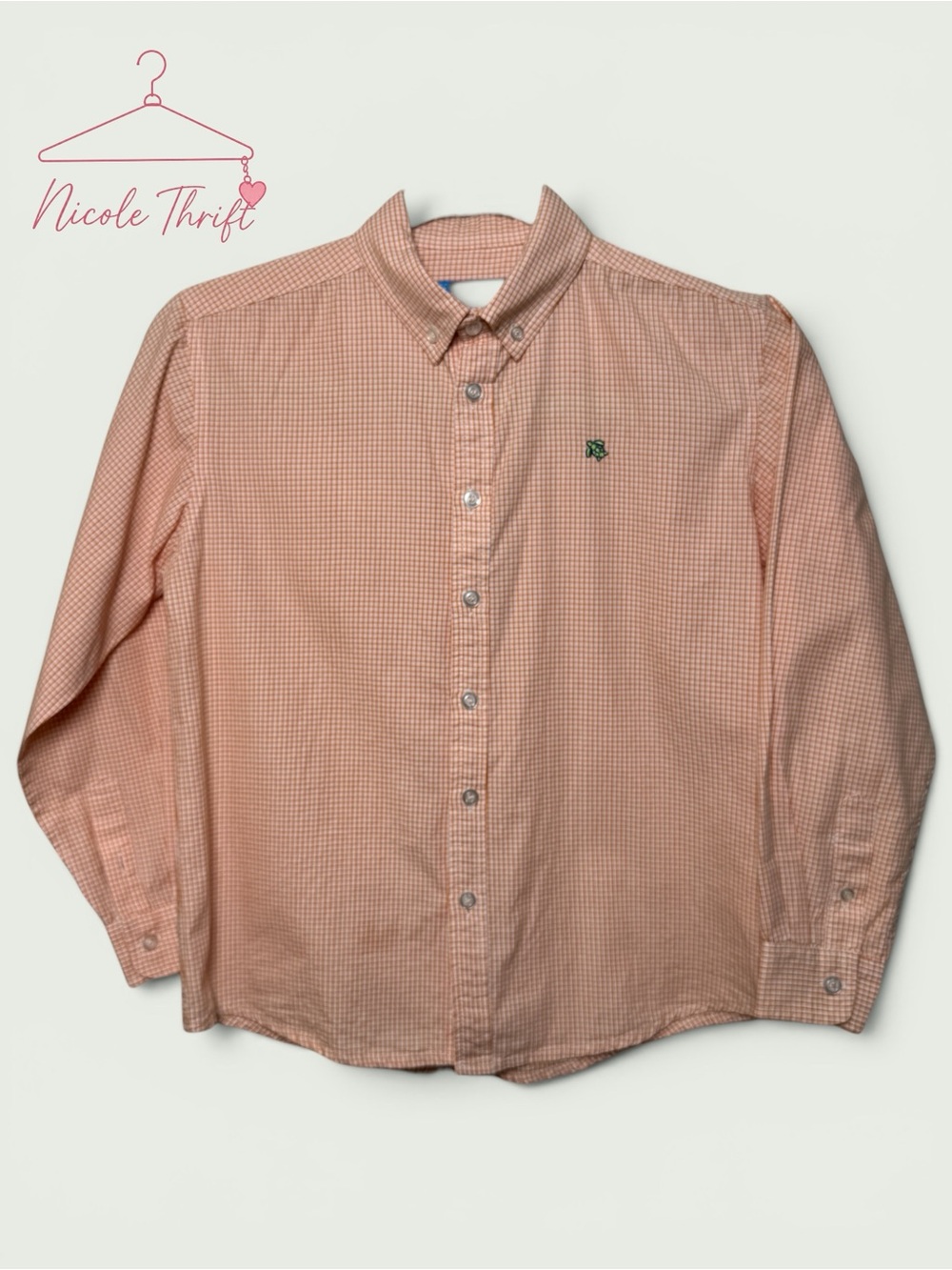 J. Bailey Boys Roscoe Orange Gingham Button Down Shirt Size 8